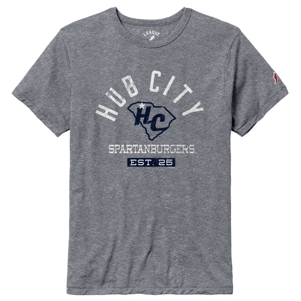 Grey White Script Arch W HC Logo League Tee