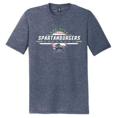 Adult Grey Baseball Split Tee