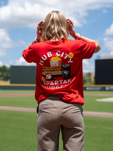 Adult Red Baseballism Ballpark Food Tee
