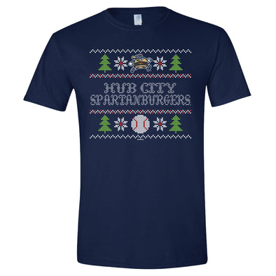 Youth Navy Christmas Sweater Tee