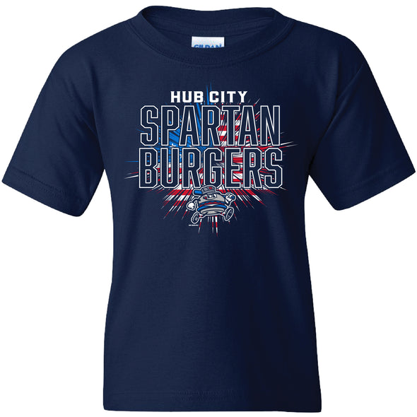 Y8 Youth Hub City Spartanburgers Firework T-Shirt